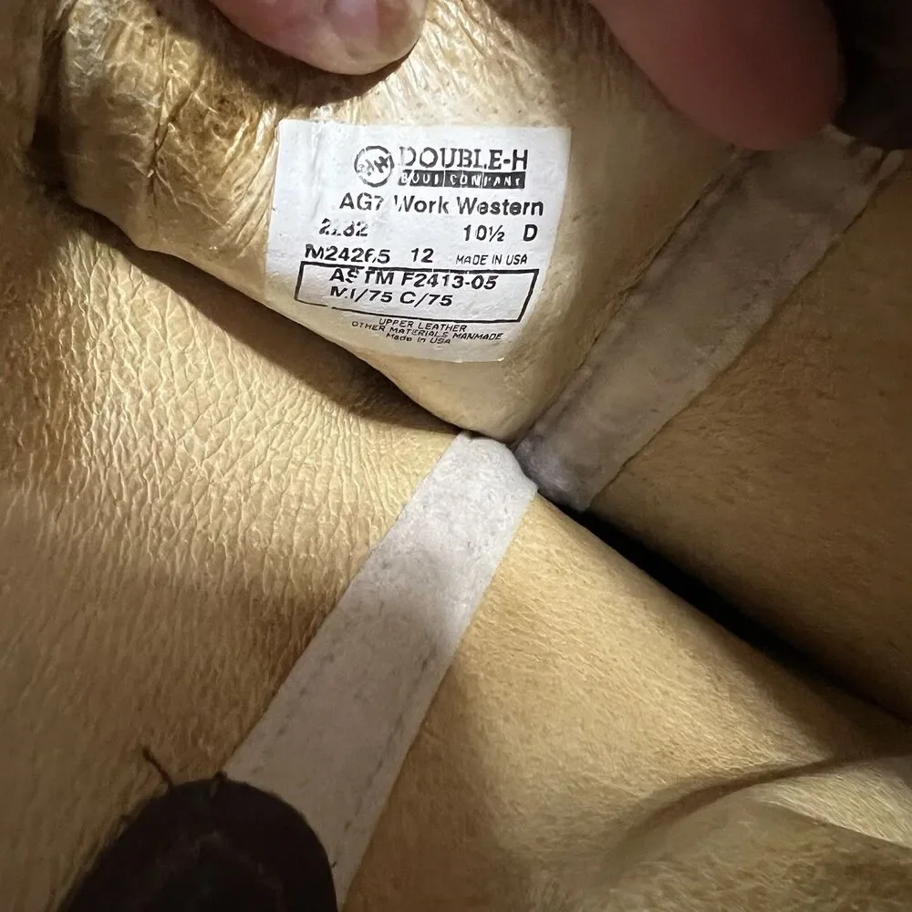 Double H Work Boots Aeroglide 7 Size 10.5D